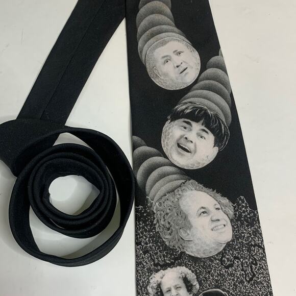 Ralph Marlin Vintage Nostalgia Three Stooges Television Show TV Golf Tie 1994 - Picture 3 of 6